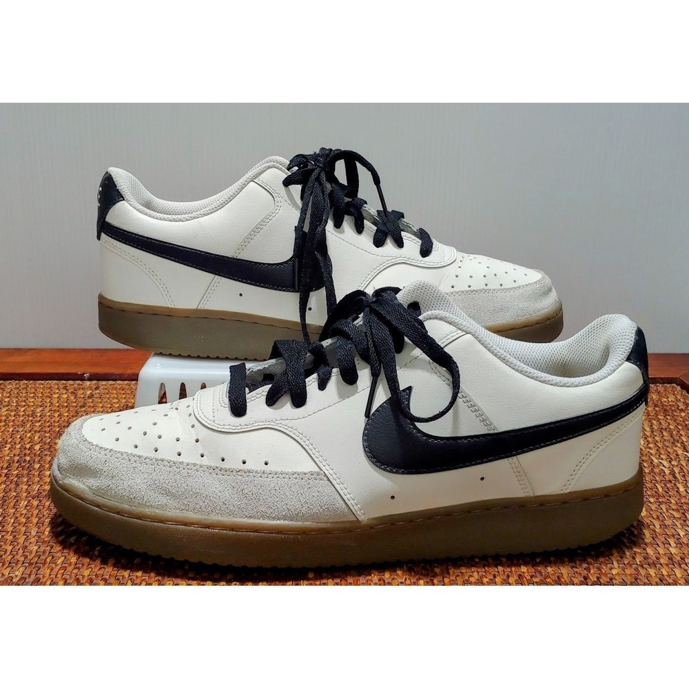 Nike Court Vision Low Next Nature Mens 11  FQ8075-133  White Black Gum Casual